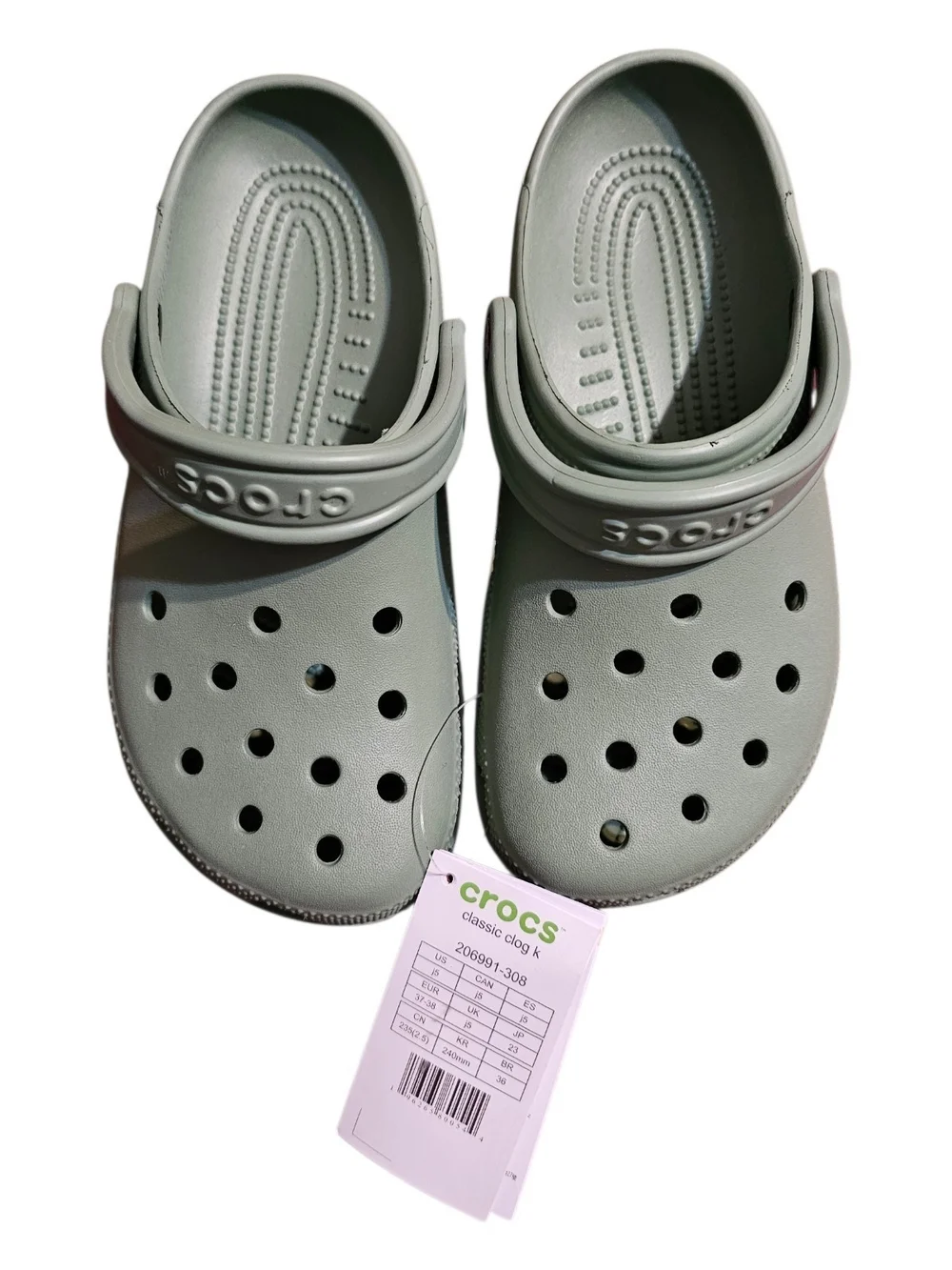 CROCS Kids Classic Clog in Sage Green